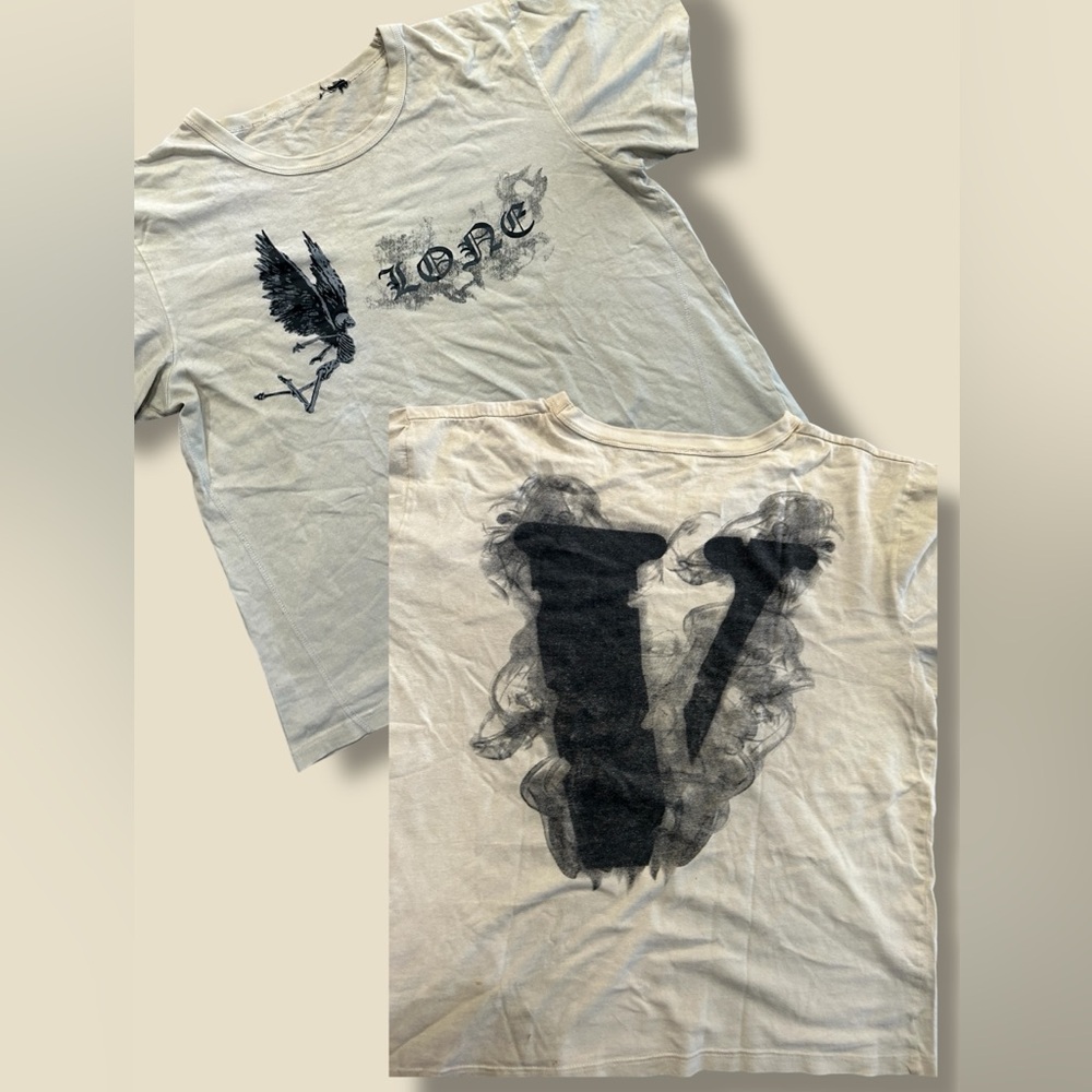 Vlone T shirt Angel Skeleton Devil Black Big Logo